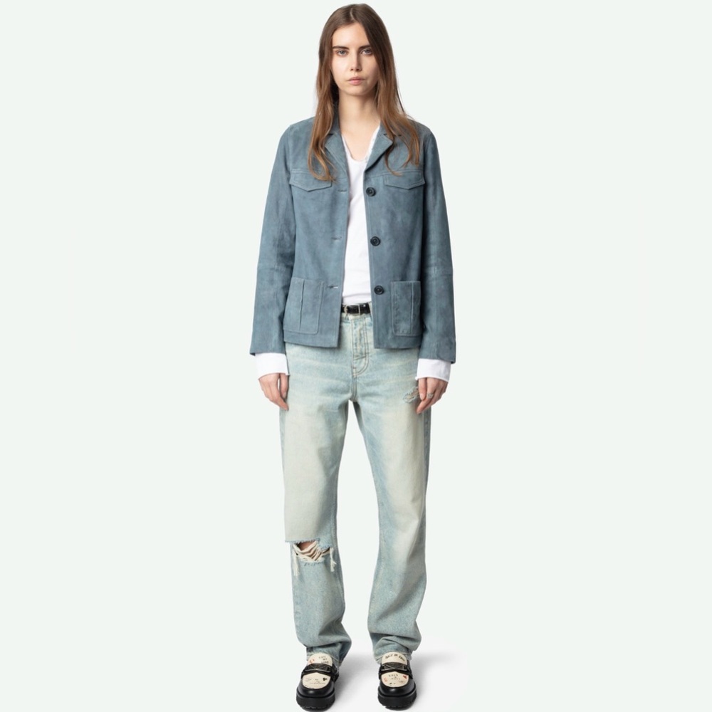 Zadig & Voltaire Laron 100% Suede Jacket NWT ~ Size XS ~ Retail $848 - Picture 12 of 13